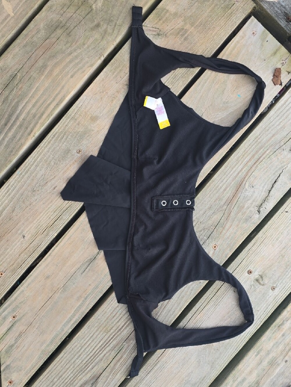 No Boundaries Black Scoop Swim Bikini Top with Eyelet Detail - Picture 5 of 10